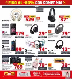 Volantino Comet Pagina 14: JVC cuffie wireless €29,99, Sony cuffie a padiglione chiuso mdrzx110b €12,99