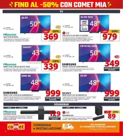 Volantino Comet Pagina 18: LG OLED EVO AI TV 48" SERIE C6 €979,00, Samsung Crystal TV UHD 50" €349,00