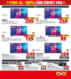 Volantino Comet Pagina 19: Smart TV QLED TV 43" A43 PRO €259,00, QLED TV 32" A32 PRO €139,00