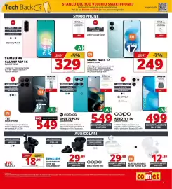 Volantino Comet Pagina 3: Redmi Note 17 Smartphone €249,00, Oppo Reno16 F 5G Smartphone €499,00