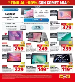 Volantino Comet Pagina 9: Samsung Galaxy Tab A11 €149,90, Lenovo Tab Plus €249,00
