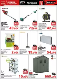 Volantino Brico Io Pagina 2: Scopa Solid in alluminio Fiskars €19,90, Decespugliatore Yokima 42cc €79,90