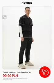 Cropp gazetka tydzień 41 Strona 8: Czarne spodnie z kieszeniami cargo Cropp €99,99