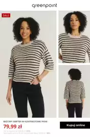 Greenpoint gazetka tydzień 41 Strona 8: Beżowy sweter w kontrastowe paski Greenpoint €79,99