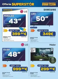 Volantino Euronics Pagina 14: Samsung Smart TV 4K 50U7000F €349,00, Haier SMART TV 4K H43K85G €299,90