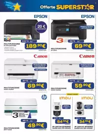 Volantino Euronics Pagina 44: HP Multifunzione Envy 6122E €49,90, Canon Multifunzione Pixma TS7550I €69,90