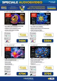 Volantino Euronics Pagina 13: TCL TV QLED 55" €379,00, TV Ultra HD 4K 65" TCL €479,00