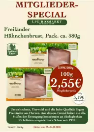 LPG Biomarkt Prospekt woche 41 Seite 7: MITGLIEDER- SPECIAL Freiländer LPG BIOMARKT fair & regional seit 1994 Hähnchenbrust