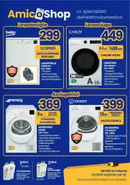Volantino AmiCo Shop Pagina 3: Asciugatrice Indesit €399,00, Asciugatrice Smeg €369,00