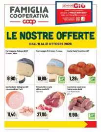 Volantino Coop famiglia cooperativa Pagina 1: Formaggio Asiago DOP Crosta Nera €9,90, Formaggio Primiero Fresco €10,90