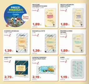 Volantino Oasi Pagina 10: Filoncino formaggio dolce a pasta filata Consilia €2,19, Mozzarella senza lattosio Consilia €1,89