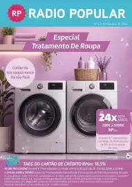Folheto Radio Popular Página 1: RP RADIO POPULAR 07 a 21 de outubro de 2026 Especial Tratamento De Roupa Cuidar da tua roupa