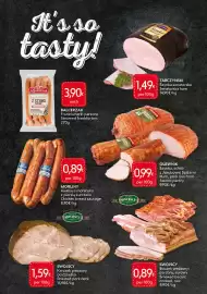 Food Plus folder Pagina 4: Olewnik Szynka, schab z Jakubowej Spiżarni Ham €0,99, Swojsci boczek wędzony €0,89
