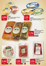 Food Plus folder Pagina 5: łaciaty cream cheese, selected types €1,29, CRIS-TIM Kabanosy €1,09