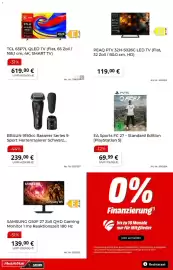 MediaMarkt Prospekt woche 41 Seite 2: TCL 65P7L QLED TV €619,00, BRAUN 9150cc Rasierer Series 9 Sport Herrenrasierer €239,00