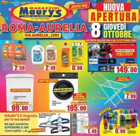 Volantino Maury's Pagina 1: Detersivo liquido Sole €2,59, Ammorbidente felce azzurra Mon Amour €2,49