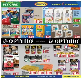 Volantino Maury's Pagina 16: Special Dog bocconcini manzo e verdure €0,79, Pedigree Dentastix €1,59