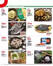 Volantino Extracoop Pagina 8: Orata allevata Italia origine Coop €12,50, Filetto di salmone norvegese origine Coop €5,50