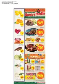 Supermercado Nuestra Familia weekly ad week 41 Page 1: Chicken Leg Quarters €0,79, Chuletas de Puerco Mixtos €2,49