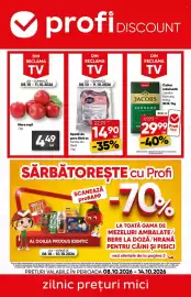 Catalog PROFI săptămâna 41 Pagină 1: Ferma din Deal Spată de porc fără os €14,90, Cafea măcinată Jacobs Krönung €29,99