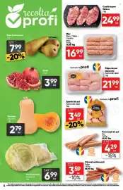 Catalog PROFI săptămâna 41 Pagină 4: Ferma din Deal spinări de pui €3,49, Ferma din deal pulpe de pui dezosate €21,99