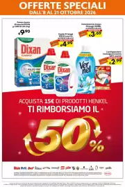 Volantino Eurospesa Pagina 16: Polvere classico Dixan €9,90, Concentrato blu oxygen Vernel €3,69