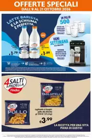 Volantino Eurospesa Pagina 9: Tagliatelle ai funghi Findus €3,99, Latte uht barista Parmalat €1,79