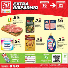 Volantino Sì con te Pagina 20: Braciole con osso di capocollo suino €5,99, Biscotti Balocco Gocciolotti €2,99