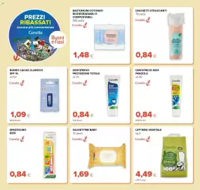 Volantino Tigre Pagina 34: Bastoncini cotonati Consilia €1,48, Salviettine baby Consilia €1,69