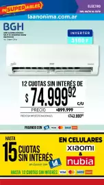 Catálogo La Anonima Página 32: Bgh aire acondicionado split fc inverter 3100w €749.999,92