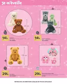 Catalogue Jouets Carrefour | Prêt à jouer avec nous ? page 16: SMART & FUN Ours 130 cm €29,99, SMART & FUN Ours 65 cm €14,99