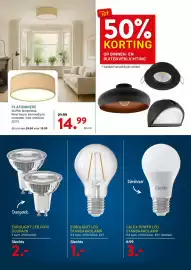 Kluswijs folder Pagina 5: PLAFONNIERE €14,99, Calex power led standaardlamp €3,00