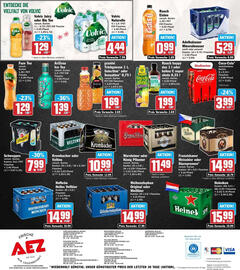 AEZ Prospekt woche 42 Seite 16: Adelholzener Mineralwasser €5,29, Schweppes €7,99