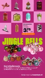 Kwantum folder | Kerst Pagina 5: Kerstballensets Roze strikjes €2,75, Kerstballensets Retro €9,00