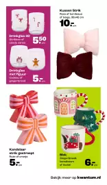 Kwantum folder | Kerst Pagina 7: Drinkglas met figuur €5,00, Kandelaar strik gestreept €5,00