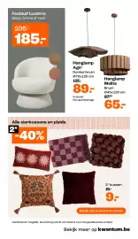 Kwantum folder Pagina 9: 2e kussen €9,00, Hanglamp Agir €89,00