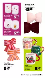 Kwantum folder | Kerst Pagina 7: Drinkglas met figuur €5,50, Kandelaar strik gestreept €5,50