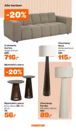 Kwantum folder Pagina 10: Naos Vloerlamp €115,00, Bijzettafel Latera €56,00