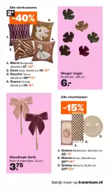 Kwantum folder Pagina 17: Alle sierkussens €8,40, Slinger Vogel €6,00