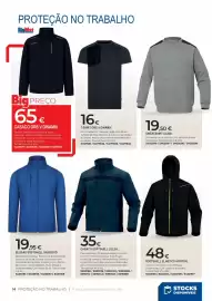Catálogo BigMat Página 14: Softshell elástico horton €48,00, Casaco softshell lulea €35,00
