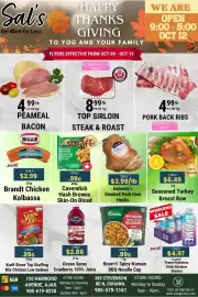 Sal's Grocery flyer week 41 Page 1: Prime Hydration Drink Rainbow Sherbet €4,97, Seasoned Turkey Breast Raw €6,49