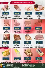 Sal's Grocery flyer week 41 Page 4: Medium White Cheddar €1,99, Rosemary or Tuscany Oven Roasted Ham €0,99