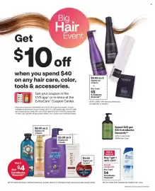 CVS weekly ad week 41 Page 6: Nexxus shampoo, conditioner or stylers €9,00, Buy 2 Get $4 ExtraBucks Rewards €4,00