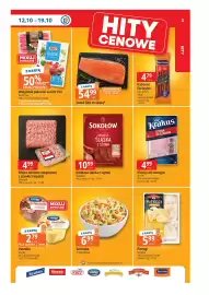 E.Leclerc gazetka tydzień 42 Strona 3: Kiełbasa Śląska z szynki Sokołów €10,99, Pierogi Kotwica €5,99