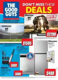 The Good Guys catalogue Page 1: THE GOOD GUYS Published online on 01/10/2026. Prices are updated hourly. SAMSUNG 65 INCH