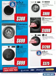 The Good Guys catalogue Page 19: Bosch 9kg Front Load Washer €999,00, LG 12kg Series 9 AI Front Load Washer €1.299,00
