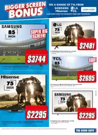 The Good Guys catalogue Page 2: TCL 85 Inch C7L Premium SQD-Mini LED Google TV with Gemini 2026 €2.695,00