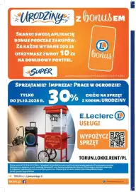 E.Leclerc gazetka Strona 28: Wypożyczenie sprzętu E.Leclerc Usługi Lokki z kodem URODZINY