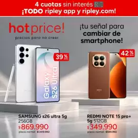 Catálogo Ripley Página 2: Samsung s26 ultra 5g €869.990,00, Redmi Note 15 pro+ €349.990,00