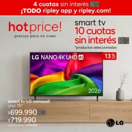 Catálogo Ripley Página 6: Lg - nano 4k uhd ai €2,49, Smart tv lg nanocell uhd €699.990,00